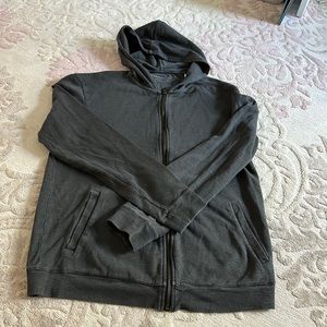 John Varvatos mens zip up sweater charcoal grey medium